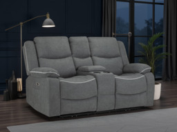 Harald Electric Recliner Sofa: Plush 2-Seater, High-Back Comfort - Graphite Grey