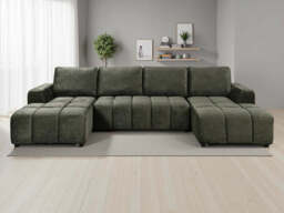 Shanghai Luxury U Shape Corner Sofa bed - Green