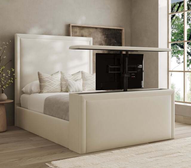"Seraphina Blush TV Bed - 4FT6 Double / 54"" From Floor"