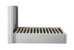 Amber Double Bed Frame Grey with Integrated Headboard and Under-Bed Storage - thumbnail 5