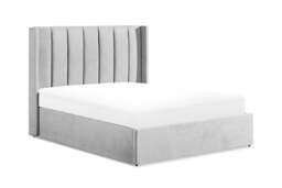 Amber Double Bed Frame Grey with Integrated Headboard and Under-Bed Storage - thumbnail 2