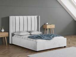 Amber Double Bed Frame Grey with Integrated Headboard and Under-Bed Storage - thumbnail 1