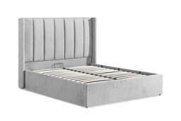 Amber Double Bed Frame Grey with Integrated Headboard and Under-Bed Storage - thumbnail 3