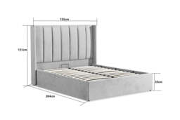 Amber Double Bed Frame Grey with Integrated Headboard and Under-Bed Storage - thumbnail 6