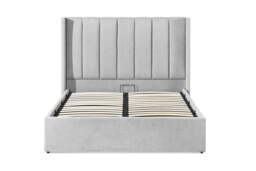 Amber Double Bed Frame Grey with Integrated Headboard and Under-Bed Storage - thumbnail 4