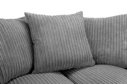Harley Jumbo Cord Grey 3+2 Sofa Set: Removable Cushions, Wood Frame - thumbnail 4