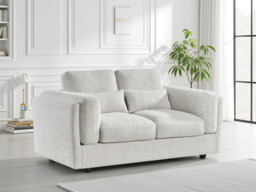 Bari 2-Seater Fabric Sofa with Chunky Armrests - Beige