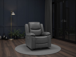 Harald Electric Recliner  Faux Leather Armchair with USB-C Charging - thumbnail 1