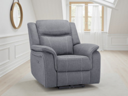Galaxy Tech Electric Recliner Armchair: Grey Fabric, USB, - thumbnail 1
