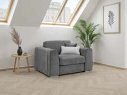 Luxurious Naples Armchair Sofa - Removable Cushions, Plush Comfort - grey