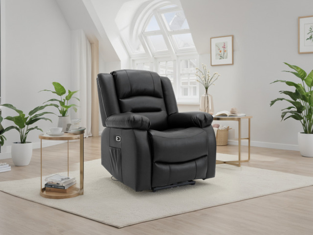 Alva Electric Recliner Armchair with USB-C - Black