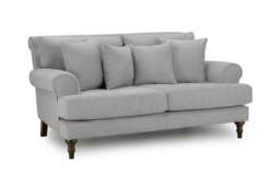Luxurious  2-Seater Summer Sofa with Scrolled Arms & Anti-Slip Cushions - Grey