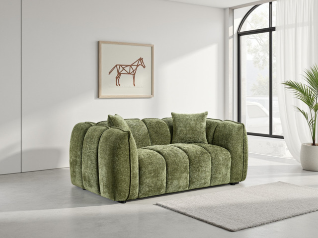 Venice 2&3-Seater Velvet Sofa Set: Channel Tufted Design, Deep Seating - image 1