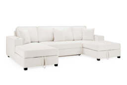 Milan Beige Universal Corner Sofabed with Storage and Fold-Out Bed - thumbnail 2