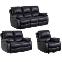 Roma 3 & 2 Seater Faux Leather Manual Recliner Sofa Sets and Armchair - thumbnail 2