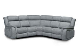 Linden Luxe Grey Electric Recliner Large Corner Sofa Plush Fabric - thumbnail 3