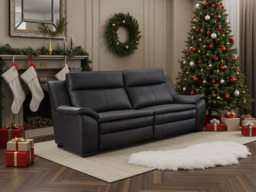 Boston Genuine Leather Electric Recliner Sofa Black 3 Seater Ultimate Comfort