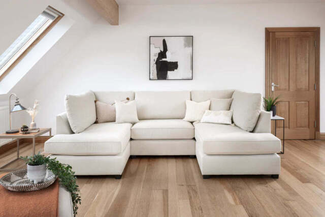 Carnaby Classic U-Shape Corner Sofa - Beige, Black & Grey - image 1