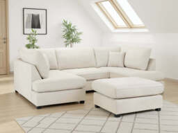 Carnaby Classic U-Shape Corner Sofa - Beige, Black & Grey - thumbnail 5