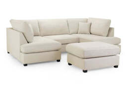 Carnaby Classic U-Shape Corner Sofa - Beige, Black & Grey - thumbnail 4