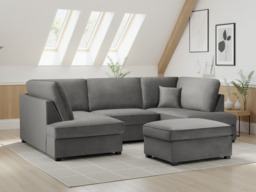 Carnaby Plush  U-Shape Corner Sofa: Spacious, Comfortable, Stylish Living Room Seating