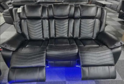 Michigan  3 & 2 Seater Electric Recliner Sofa Set with LED Lighting, Cupholders, USB & Type-C Ports, Wireless Charging & Woofer Speakers - thumbnail 5