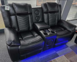 Michigan  3 & 2 Seater Electric Recliner Sofa Set with LED Lighting, Cupholders, USB & Type-C Ports, Wireless Charging & Woofer Speakers - thumbnail 4