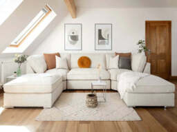 Inga Fullback  U-Shape Corner Sofa: Modern, Comfortable, Spacious Seating Solution - Beige