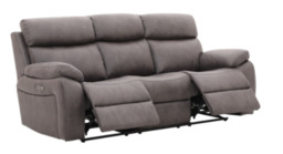 Oregon 3, 2 & 1 Electric Reclining Leather Sofa Set with USB Ports - thumbnail 3