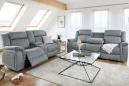 Linden Grey Power Recliner Sofa Set: 3+2 Seater with USB, Storage, Cupholders
