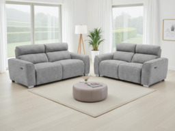 Toronto 3 & 2-Seater Electric Recliner Sofa - Grey