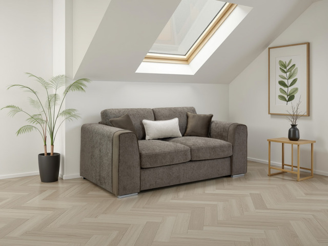 Naples 2-Seater Sofa: Plush Chenille Upholstery, Removable Cushions - mocha