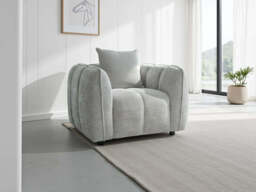 Venice Fabric Armchair Sofa with Plush Comfort Design - Grey