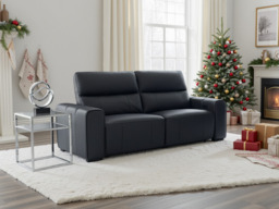 Bellagio Black Genuine Leather Electric Recliner 3-Seater Sofa