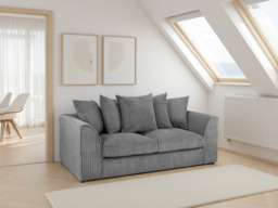 Harley Jumbo Grey 3 Seater Sofa: Cosy Foam-Filled Living Room Comfort - thumbnail 1