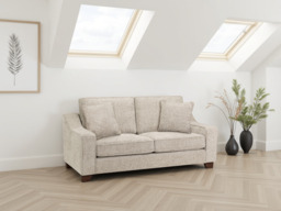 Nebraska 3-Seater Sofa: Plush Fabric, Removable Cushions, Sturdy Wooden Feet - Beige