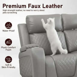 Florida Music Electric Recliners 3+2 Seater Leather Sofa, Blutooth Speakers, LED LIGHTS, USB CHARGER - thumbnail 5