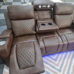 Florida Music Electric Recliners 3+2 Seater Leather Sofa, Blutooth Speakers, LED LIGHTS, USB CHARGER - thumbnail 3