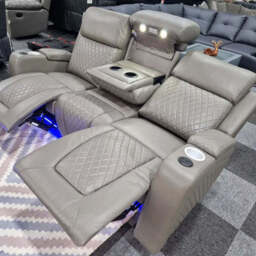 Florida Music Electric Recliners 3+2 Seater Leather Sofa, Blutooth Speakers, LED LIGHTS, USB CHARGER - thumbnail 1