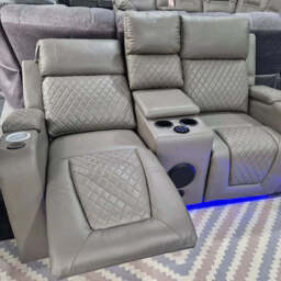 Florida Music Electric Recliners 3+2 Seater Leather Sofa, Blutooth Speakers, LED LIGHTS, USB CHARGER - thumbnail 4