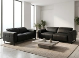 Richmond Electric Reclining 3 & 2-Seater Sofa Collection - Black