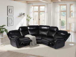 Myra Leather Air Large Corner Recliner Sofa with Quilted Cushions