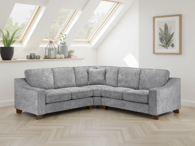 Nebraska Large Corner Sofa: Plush Fabric, Removable Cushions, Sturdy Wooden Feet - image 1