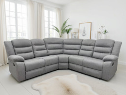 Dundee Large Grey Fabric Recliner Corner Sofa with Cupholders - thumbnail 1