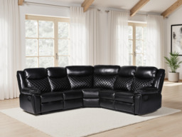 Myra Leather Air Large Corner Recliner Sofa with Quilted Cushions - thumbnail 2
