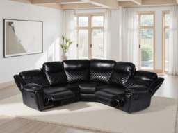 Myra Leather Air Large Corner Recliner Sofa with Quilted Cushions - thumbnail 3