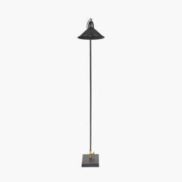Canton Matt Black and Brass Metal Cone Floor Lamp - thumbnail 3