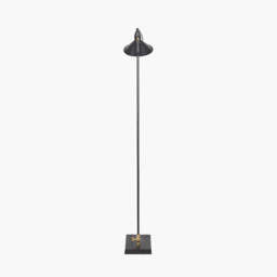 Canton Matt Black and Brass Metal Cone Floor Lamp - thumbnail 4