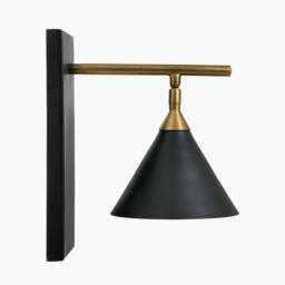 Zeta Matt Black and Antique Brass Wall Light - thumbnail 4