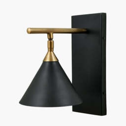 Zeta Matt Black and Antique Brass Wall Light - thumbnail 3